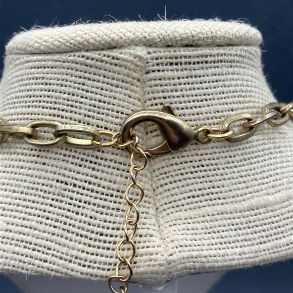 CHunky Statement Necklace Purple Mauve Pink Clear Faceted Gold Chain Barbie Soft - Picture 6 of 9